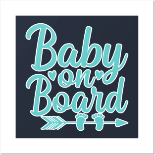 Baby on Board blue for boys Posters and Art